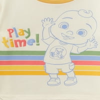 Cocomelon kisgyermek lány grafikus póló és rövidnadrág, 2 darab, méretek 2T-5T