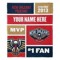 New Orleans Pelicans NBA colorblock személyre szabott selyem tapintás takaró