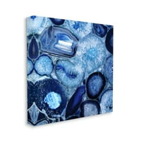 Stupell achate kék természetes geodes absztrakt festménygaléria csomagolt vászon nyomtatott fali művészet