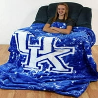 Főiskolai borítók Kentucky Wildcats hatalmas Raschel -dobó takaró, ágytakaró, 86 63