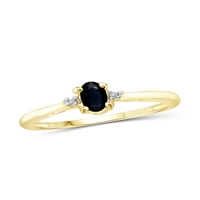 JewelersClub Sapphire Ring Birthstone ékszerek - 0. Karát -zafír 14K aranyozott ezüst gyűrűs ékszerek fehér gyémánt akcentussal