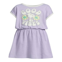 Földimogyoró Snoopy Toddler Girls ruha, 2-csomag, Méret Hónapok-5T