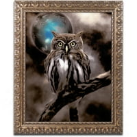 Védjegy Képzőművészet Night Owl vászon Art by Color Bakery arany díszes keret
