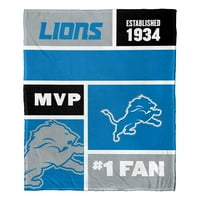 Detroit Lions nfl Colorblock Személyre szabott selyem tapintású takaró