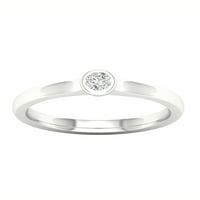 Imperial 1 10ct TDW Diamond 10K Fehér Arany Solitaire Promise Ring