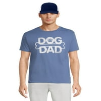 Apák napi férfi kutya apa póló és kalap ajándékkészlet, 2 darab