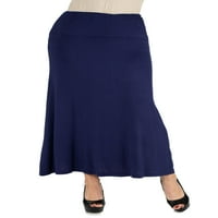 Comfort ruházat női elasztikus derék egyszínű maxi szoknya