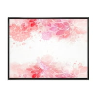 Designart 'absztrakt fröccsenő rózsaszín virágok II' Modern keretes vászon Wall Art Print
