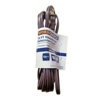 WorkChoice 12ft 16awg prong barna beltéri háztartási hosszabbító kábel