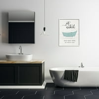 Stupell Iparágak vicces meztelenül kifejezés Vintage kék kád fürdőszoba, 30, Design Natalie Carpentieri