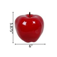 6 fényes nagy asztaldísz alma, piros