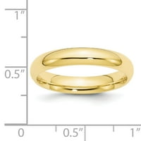 Minőségi arany 1CF 10K arany Standard súly Comfort Fit ékszer esküvői zenekar gyűrűk, sárga méretű 12