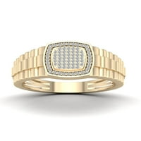 1 4ct tdw gyémánt 10k sárga arany férfi gyűrű