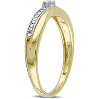 Gyémánt akcentus 10KT sárga arany keresztező ígéret gyűrű