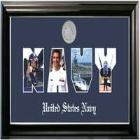 Patriot keret Navy kollázs fotó klasszikus fekete keret ezüst medál