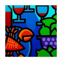 Védjegy képzőművészet 'Lobster Wine and Limes' vászon művészet John Nolan