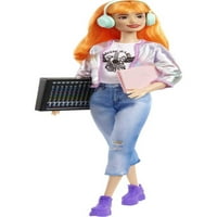 Barbie az év karrierje zenei Producer baba narancssárga hajjal, divatos ruhák és Kiegészítők