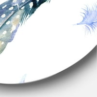 Designart 'színes boho tollkészlet fehér vii' bohém és eklektikus kör fém fal művészet - 29 -es lemez