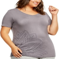 Gloria Vanderbilt Női és Női Plusz Vintage Romance V-Neck Sleep Top