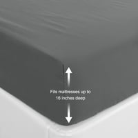 Egyedi alkucsiszolt mikroszálas felszerelésű lap ágytakaró sötétszürke királynő