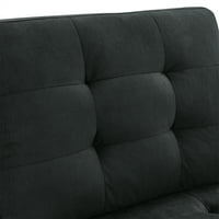 Fekete bársonyos egy kanapé szék moduláris szekcionális kanapéhoz, tároló kanapé szék