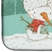 Carolines kincsek CK2043DDM csíkos Agár hóember karácsonyi étel szárító szőnyeg, 21
