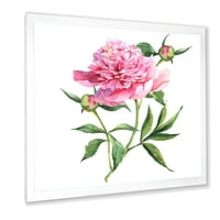 Designart „ősi rózsaszín pünkösdi rózsa” hagyományos keretes művészeti nyomtatás