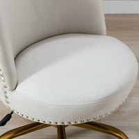 Velvet otthoni irodai íróasztal szék - forgó akcentus szék nappali és hálószoba - Elefántcsont