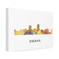 Marlene Watson 'Omaha Nebraska Skyline' Canvas Art