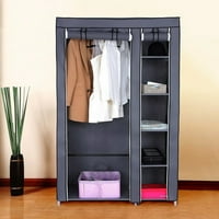 Hordozható ruhaszekrény szekrény nem szőtt anyaggal és függő rudakkal, könnyen összeállítható