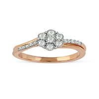 Imperial 10K rózsa arany 1 4ct tdw gyémánt klaszter virág női divatgyűrű
