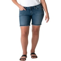 Silver Jeans Co. női Suki Mid Rise Bermuda rövidnadrág, derékméret 24-36