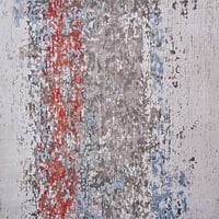 Lindstra gradiens akvarell szőnyeg, szürke piros kék, 2ft-2in 3ft-2in ékezetes szőnyeg