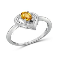 JewelersClub Citrine Ring Birthstone ékszerek - 0. Karát -citrin 0. Sterling ezüst gyűrűs ékszerek fehér gyémánt akcentussal