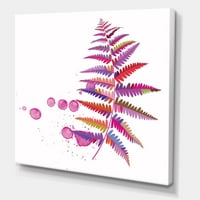 Lila páfrány lila splash festmény vászon művészeti nyomtatás