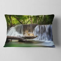 Designart Huai Mae Kamin Waterfall Photo - Absztrakt dobás párna - 12x20