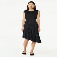 Scoop női ujjatlan többszintű aszimmetrikus ruha, Méretek XS-XXL