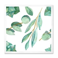 Designart 'Young Eucalyptus ágak és levelek iii' hagyományos keretes művészet nyomtatás