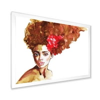 Designart 'Fiatal afroamerikai nő II. Portréja' 'Modern keretes művészeti nyomtatás