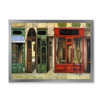 A bájos bolt piros homlokzata a Párizs utcában II keretes festmény vászon művészeti nyomtatás