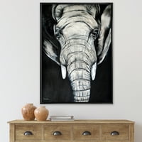 DesignArt 'egy afrikai elefánt közeli portréja' parasztház keretes vászon fali művészet