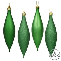 Vickerman 5.5 Zöld Finial Drop karácsonyi dísz, válogatott kivitelben, csomagonként