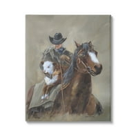 Stupell Ranch Cowboy Western Horse állatok és rovarok Festés Galéria csomagolt vászon nyomtatott fali művészet