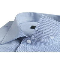 Férfi klasszikus, rendszeres fitt ruha ingek hosszú ujjú férfiak pamut texturált ruha ing férfiaknak