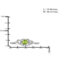 JewelersClub Peridot Ring Birthstone Jewelry - 0. Karát peridot 0. Ezüst gyűrűs ékszerek fehér gyémánt akcentussal - drágakő