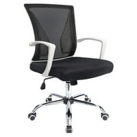 Vineego középső hátú irodai íróasztal-szék ergonómikus magasság Állítható számítógépes szék ágyéktámasz és kartámasz, fehér