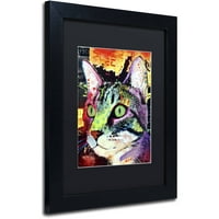 Védjegy képzőművészet kíváncsiság macska vászon művészet Dean Russo, fekete matt, fekete keret