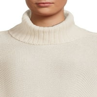 Stílusos női pohár nyaki poncsó pulóver zsebekkel
