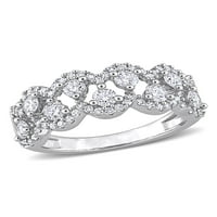Carat T.W. Gyémánt 14KT fehérarany szaggatott gyémánt gyűrű