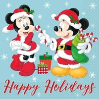 Minnie & Mickey Mouse Christmas Paper ebédszalvéták, 6,5 hüvelykes, 18 kt.